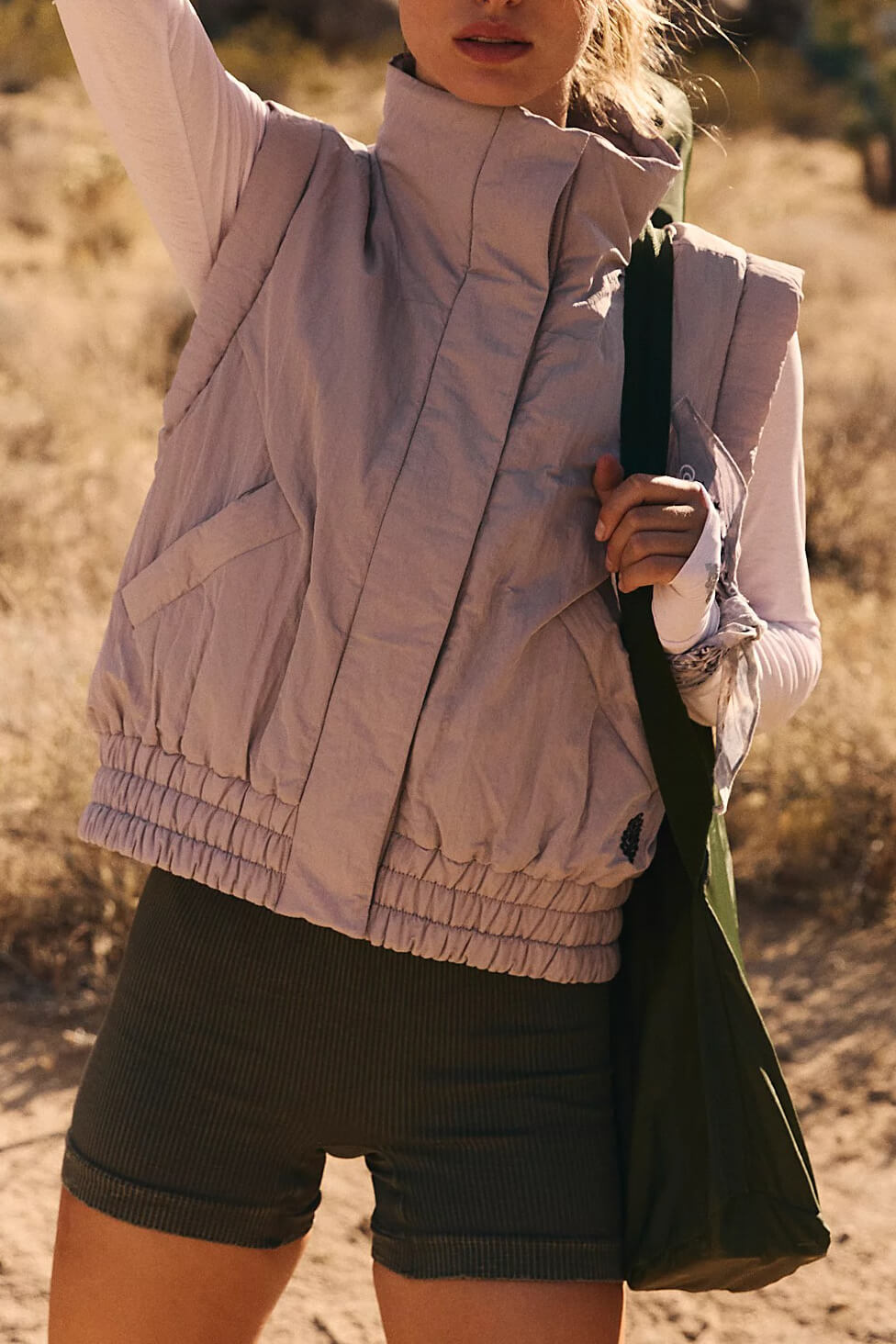 Free People scrunch time puffer vest in oyster