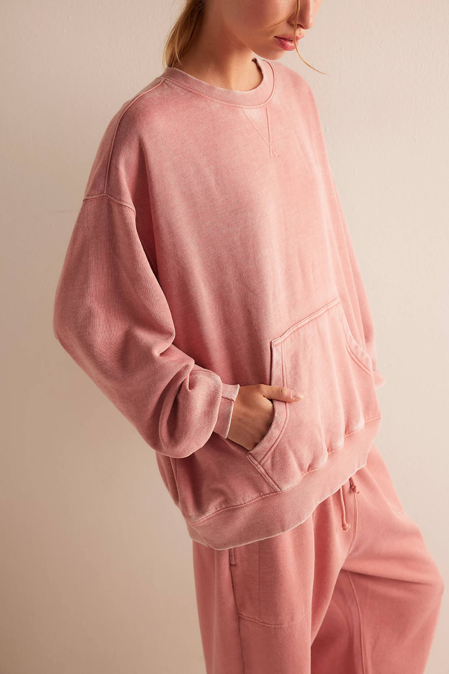 Free People Slow It Down Pullover in rose dawn