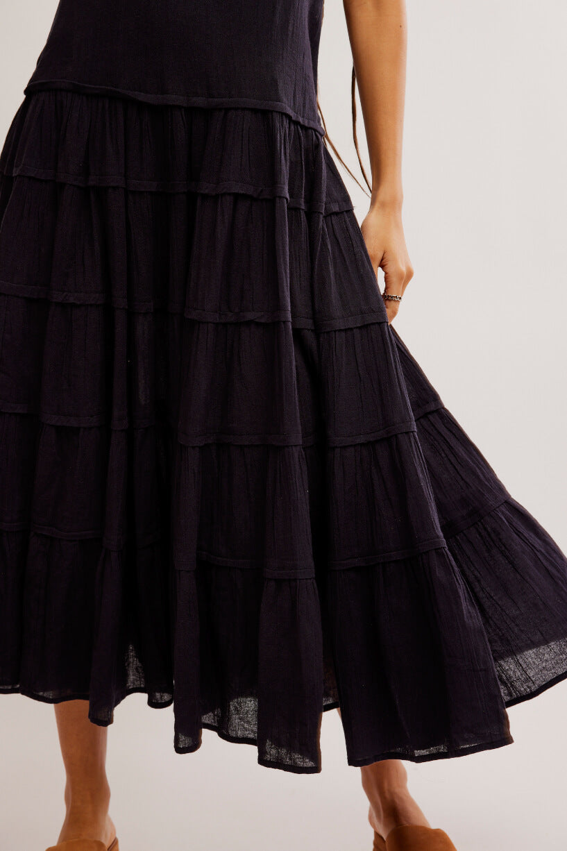 Free People somewhere sunny maxi in black