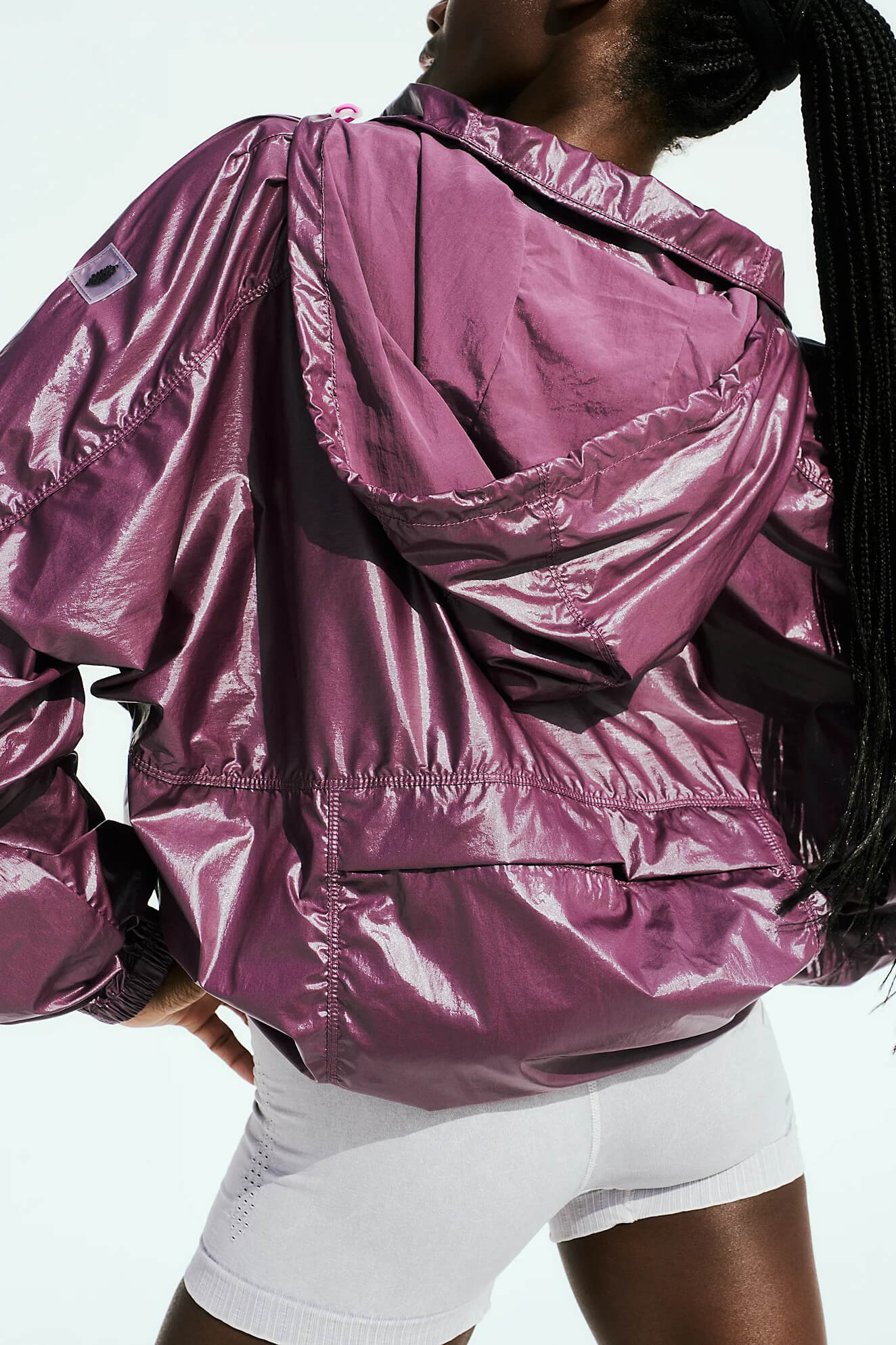 Free People spring showers solid rain jacket in black tea