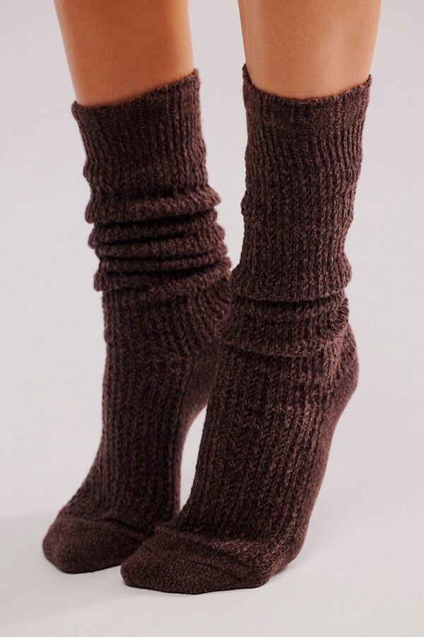Free People Staple Slouch Socks in espresso