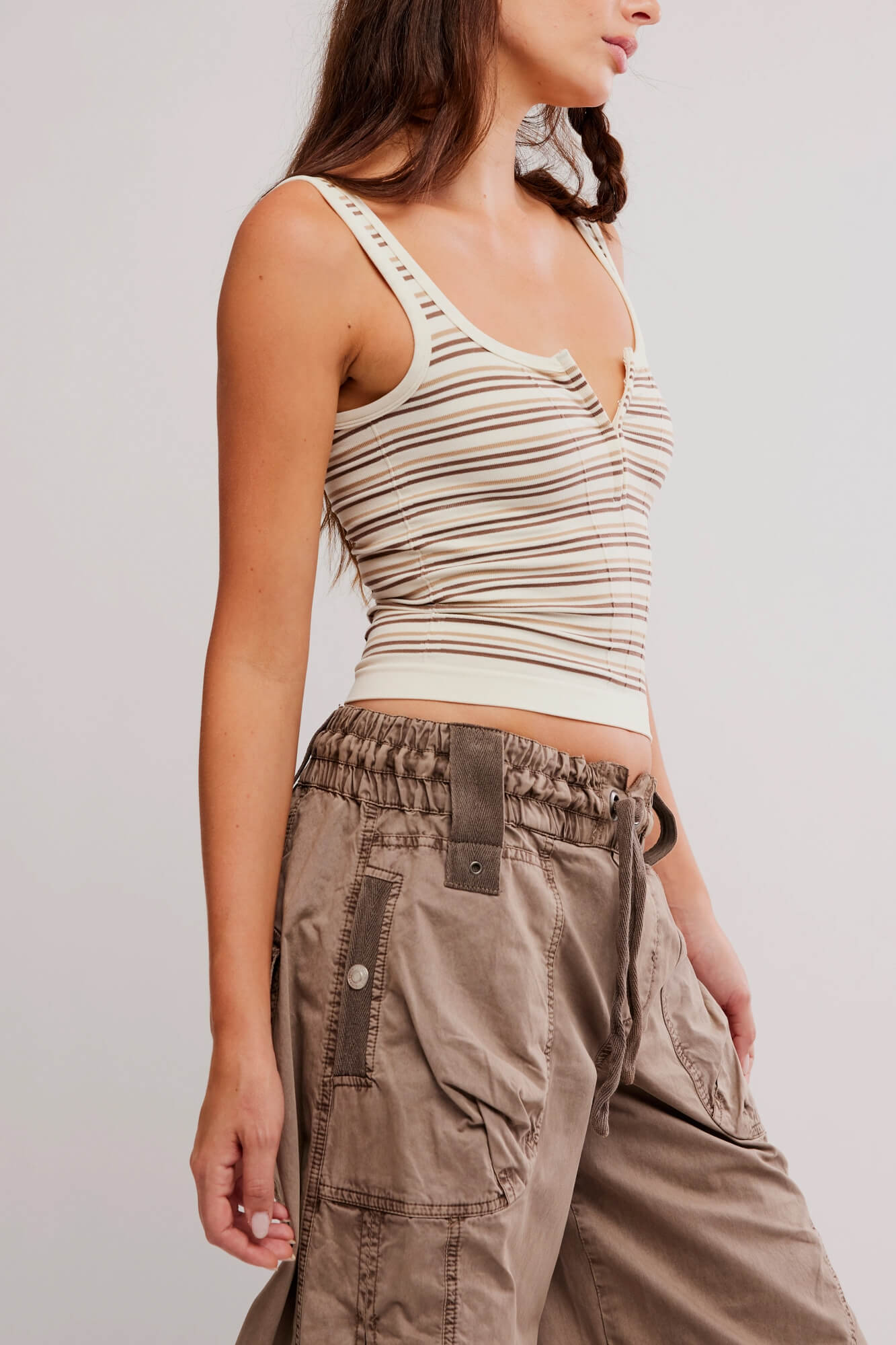 Free People Striped Simply Soft Tank in canyon sunset combo