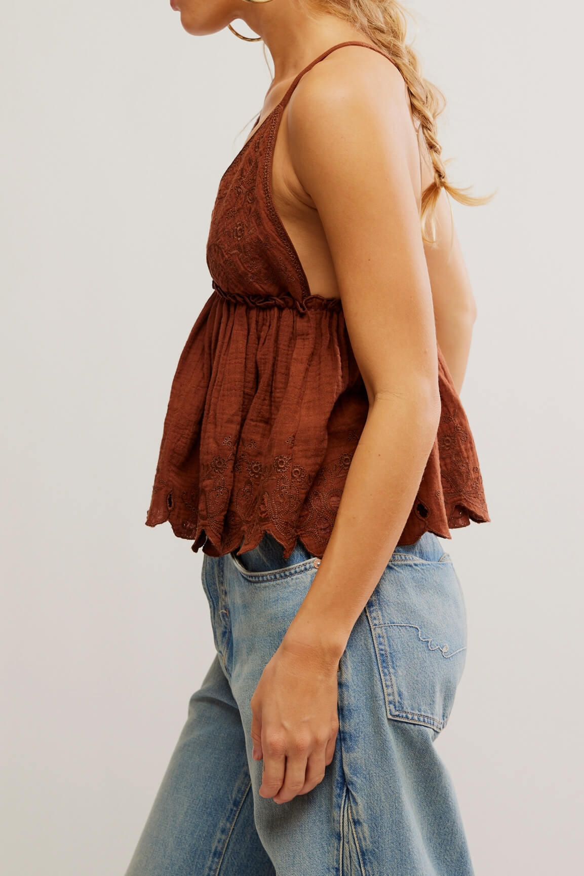 Free People sunny days cami in chocolate