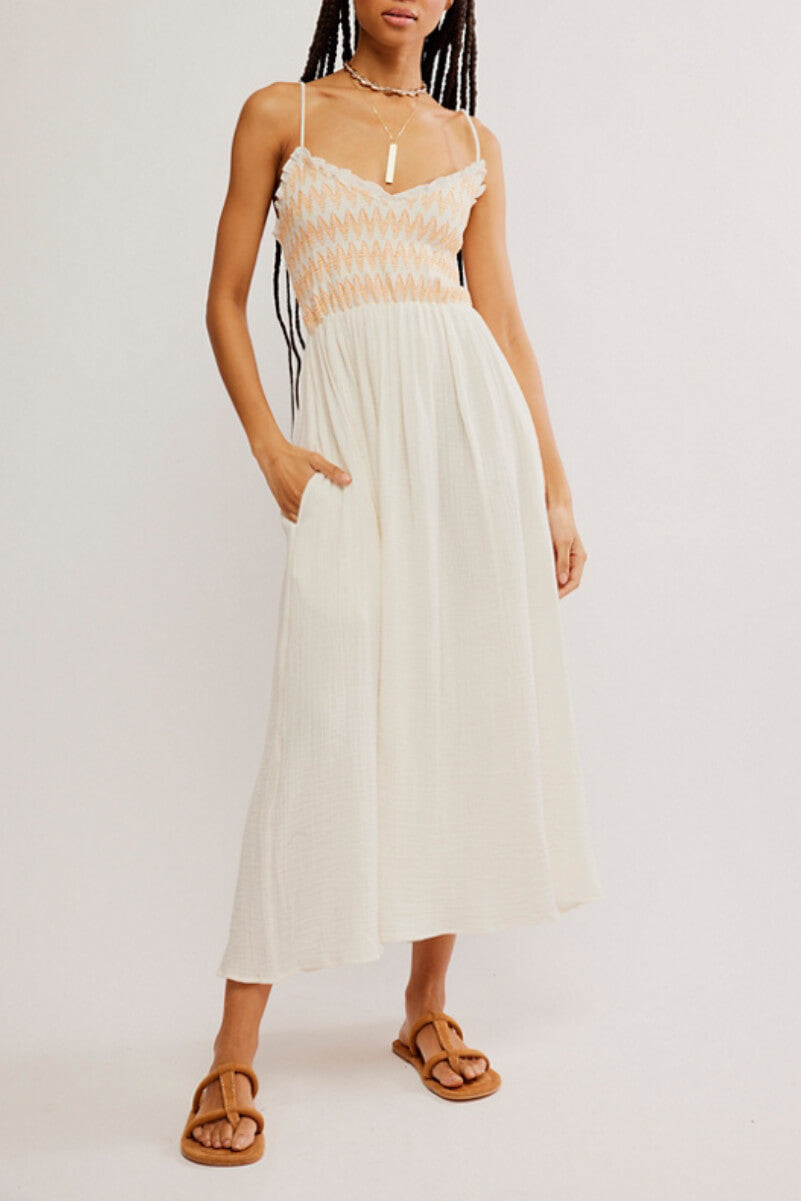 Free People sweet nothings midi in marshmellow