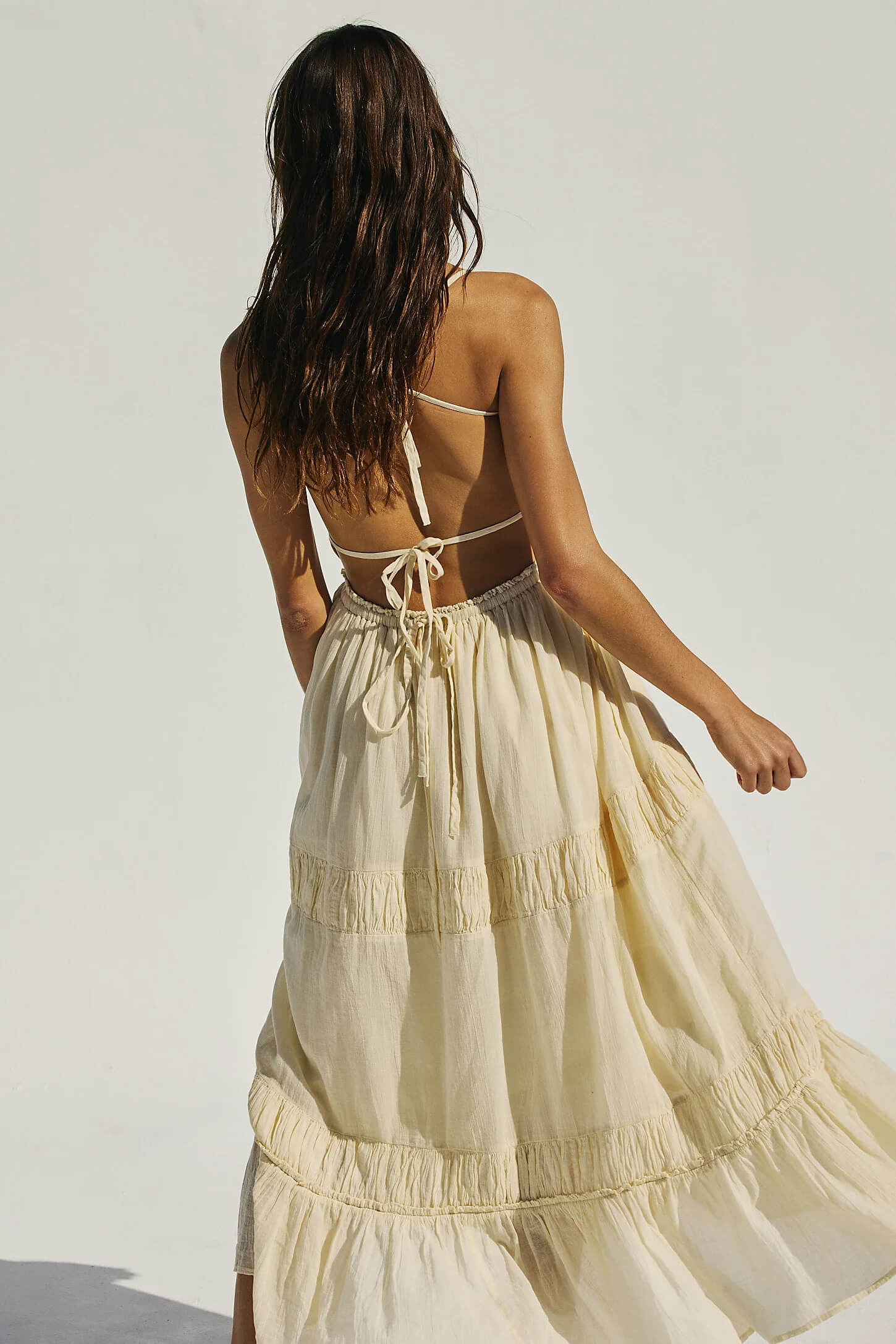 Free People taking sides maxi dress in wet plaster