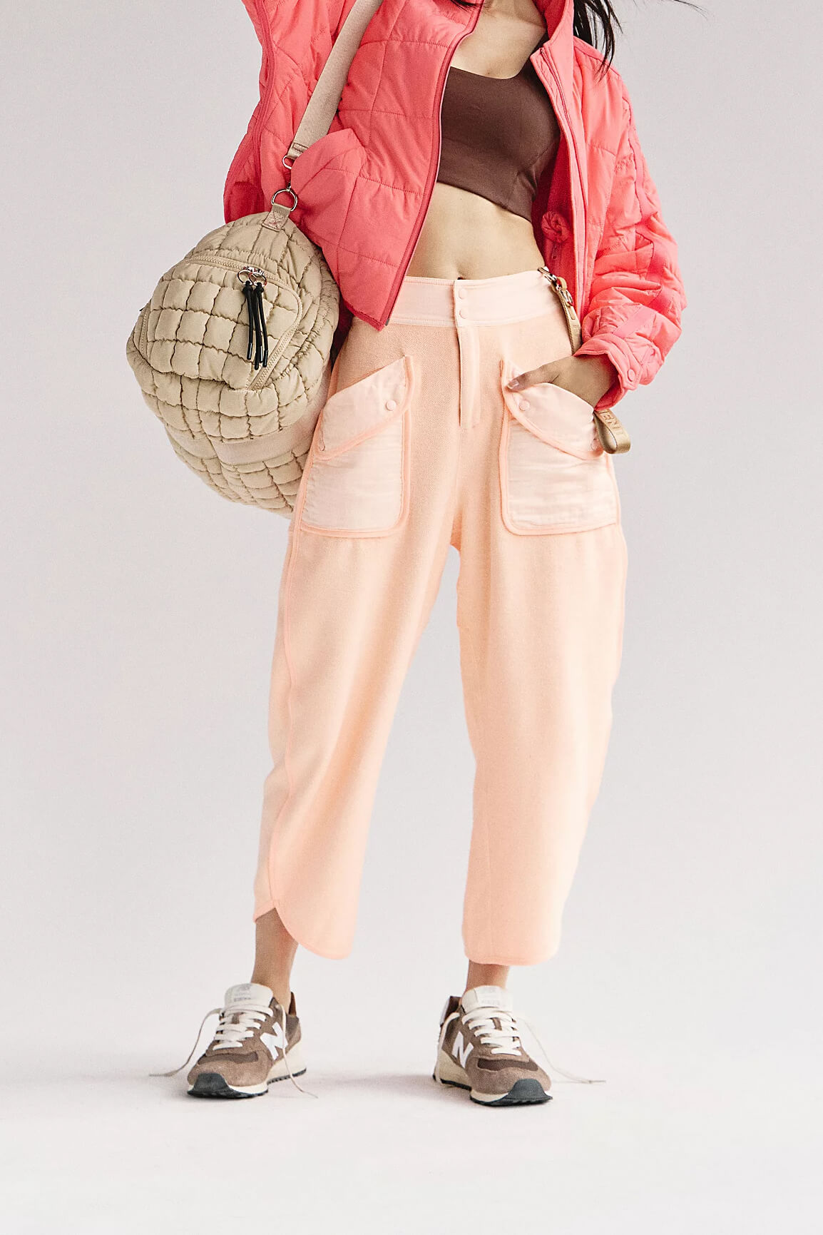 Free People timko pant in pastel peach
