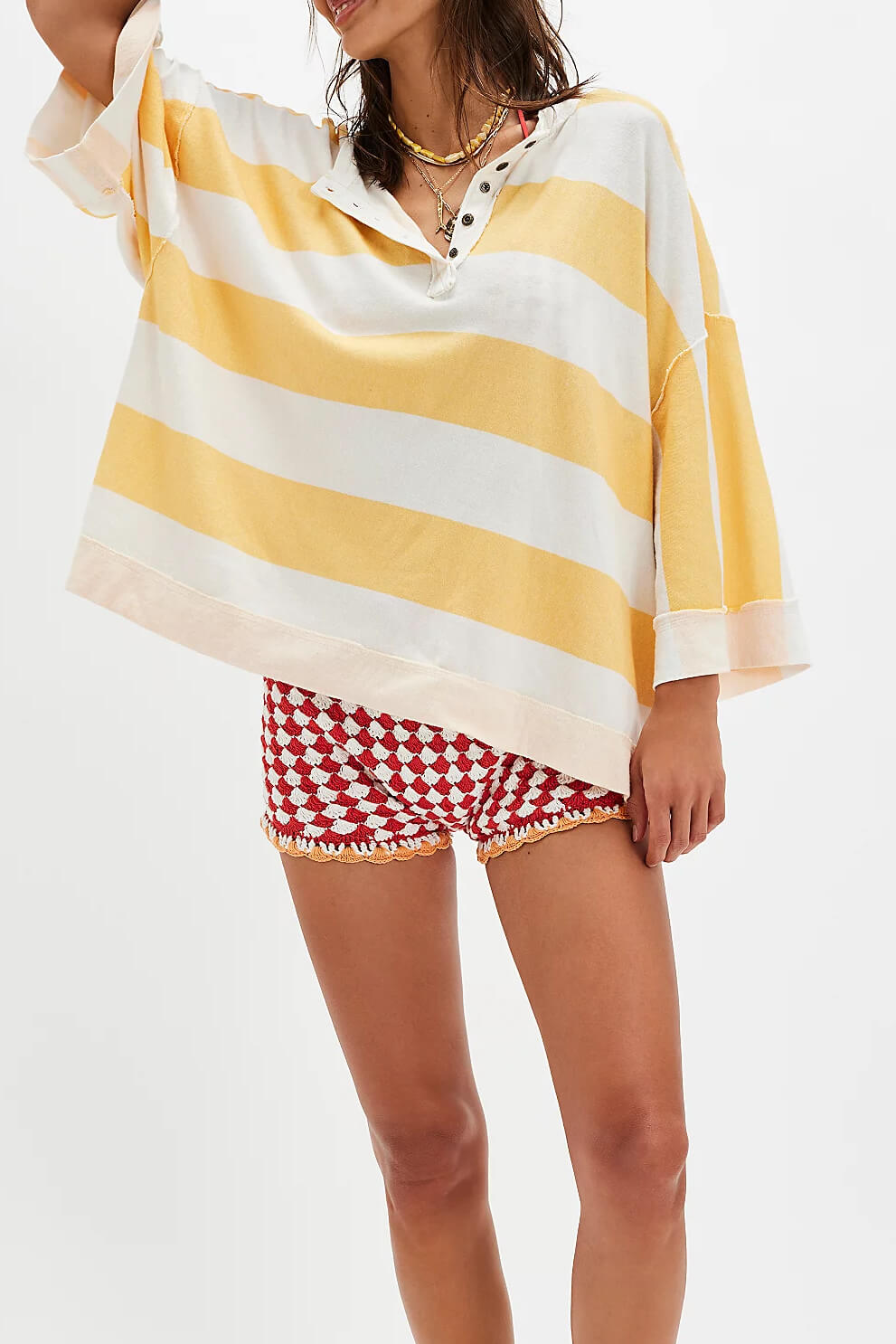 Free People wonderful tee in yellow combo