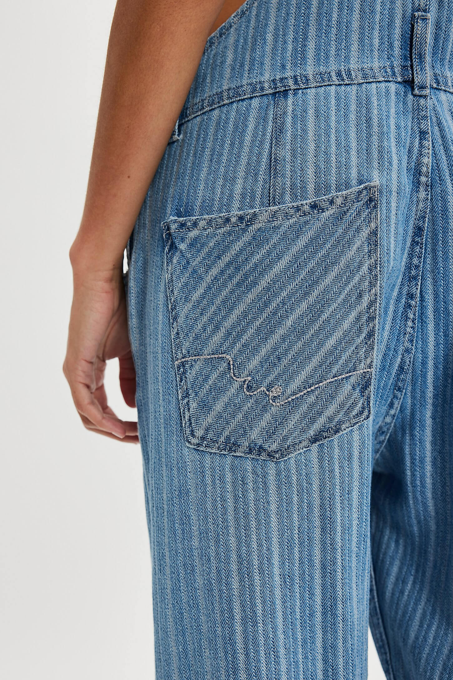 Free People Ziggy striped shortall in beachcomber