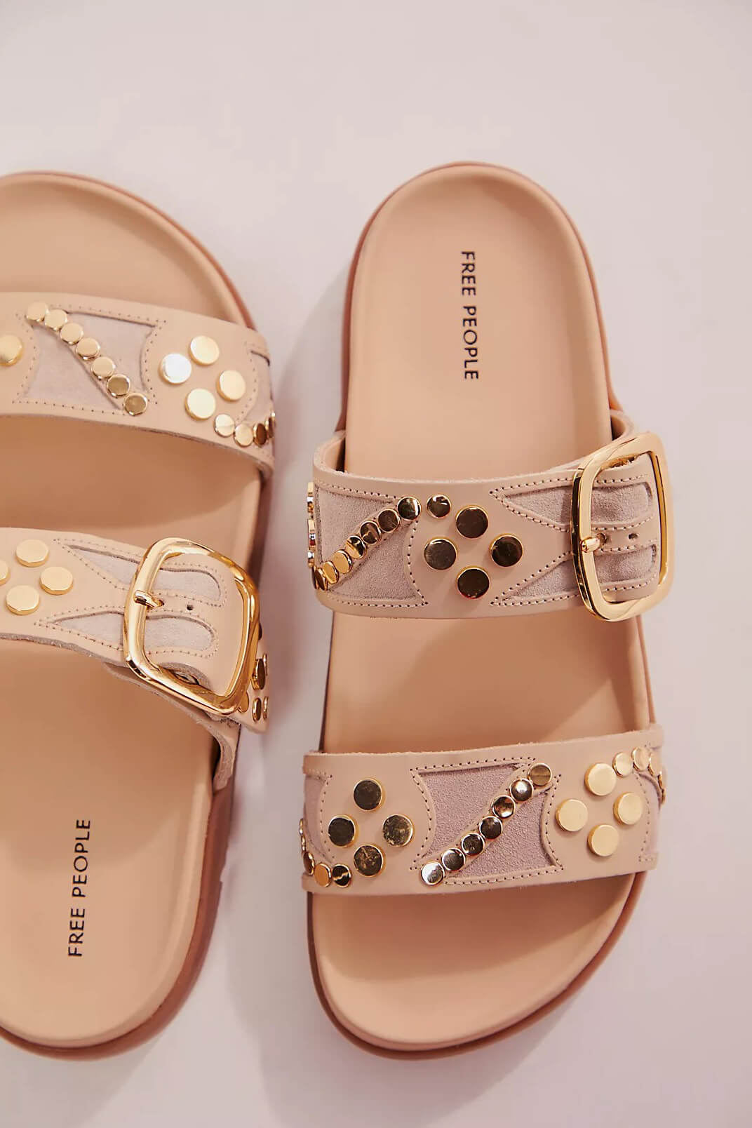 Free People revelry studded sandals in plaster