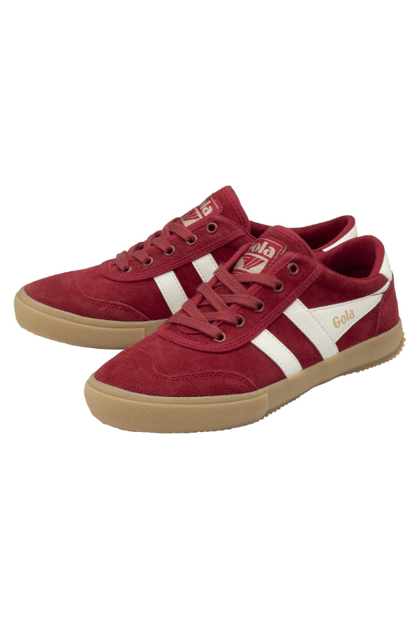 Gola Badminton shoe in red off white and gum