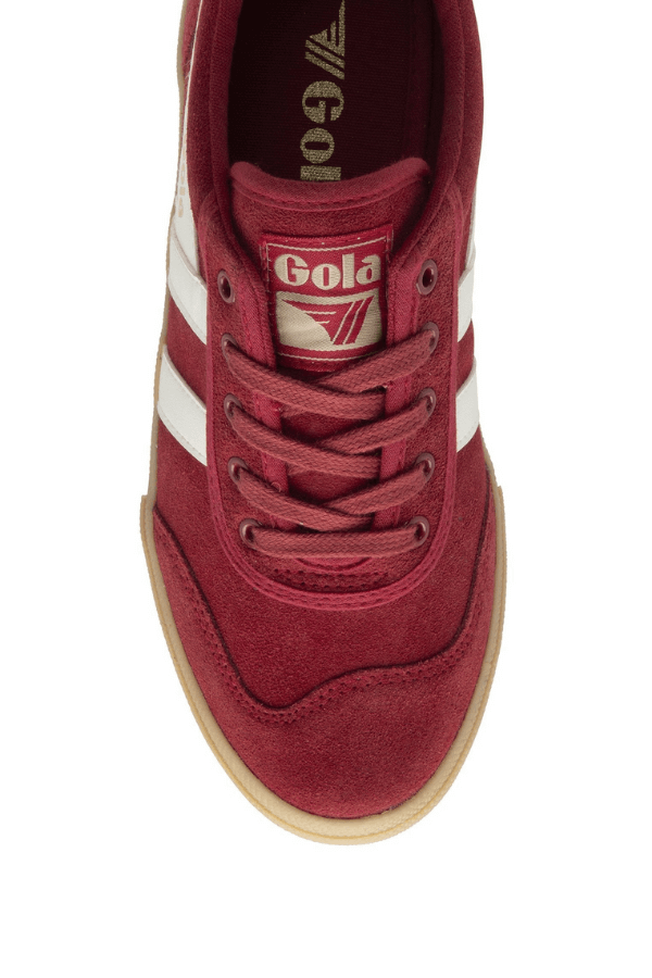 Gola Badminton shoe in red off white and gum