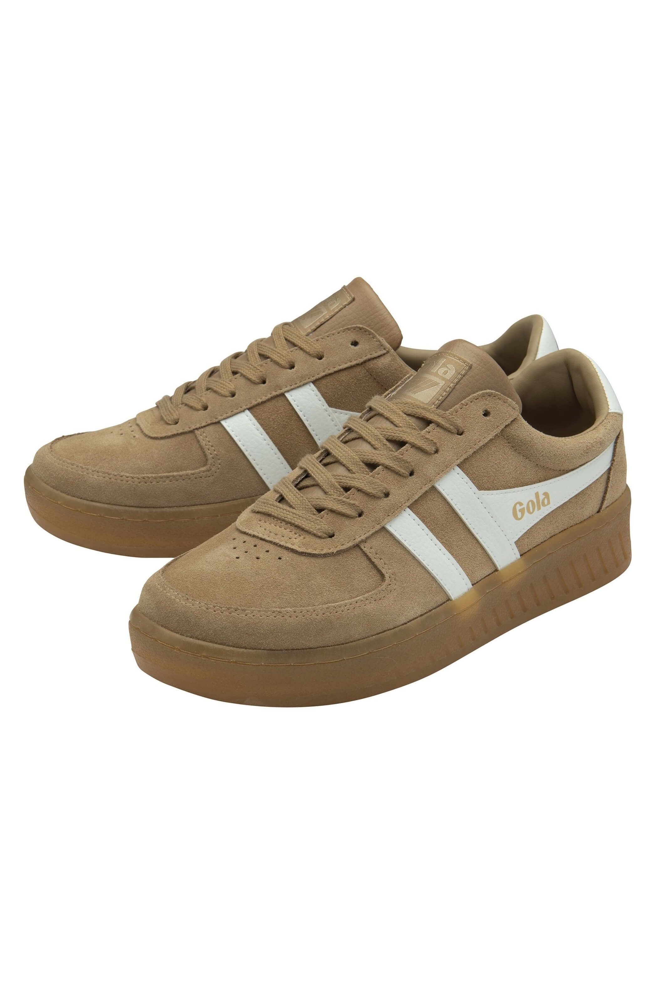 Gola grandslam shoe in light caramel white gum