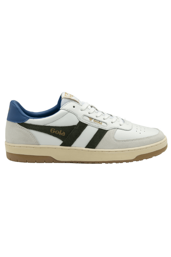 Gola Hawk Shoe in white dark khaki and sapphire