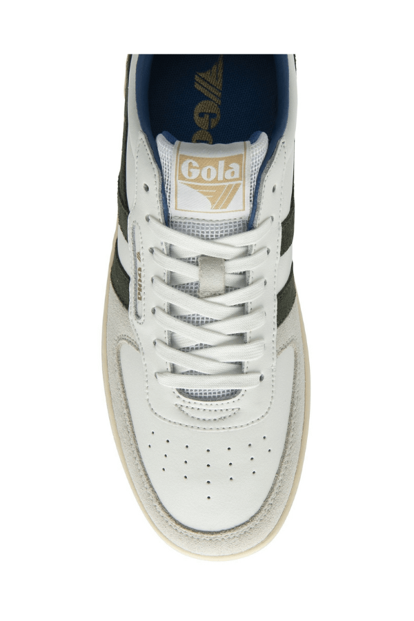 Gola Hawk Shoe in white dark khaki and sapphire