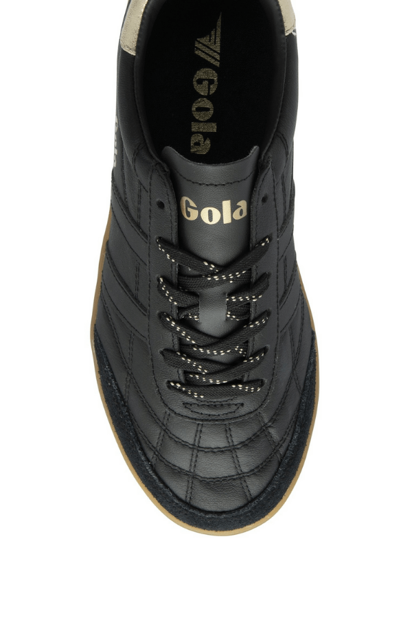 Gola Stadia shoe in black gold gum