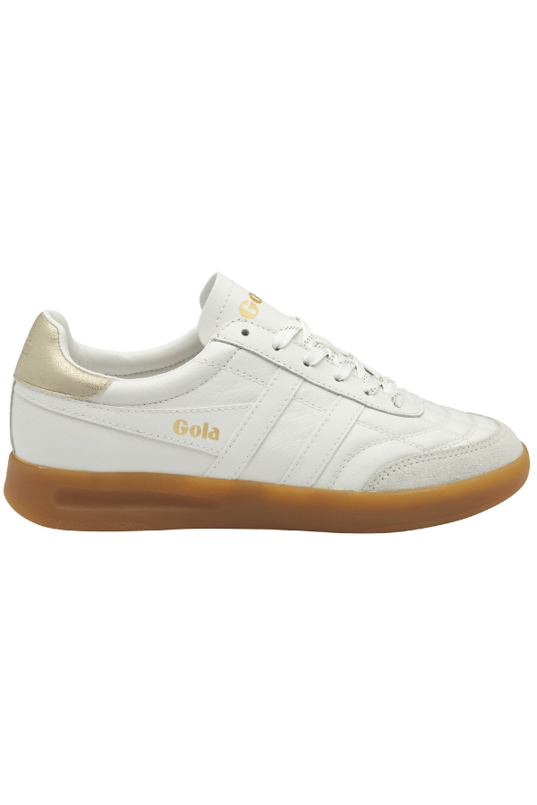 Gola Stadia Shoe in white gold and gum