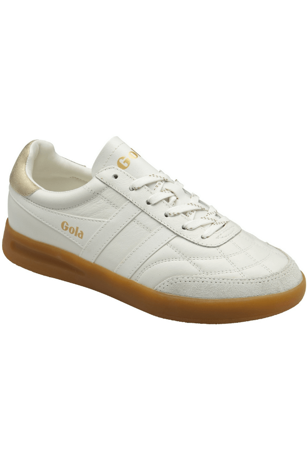 Gola Stadia Shoe in white gold and gum