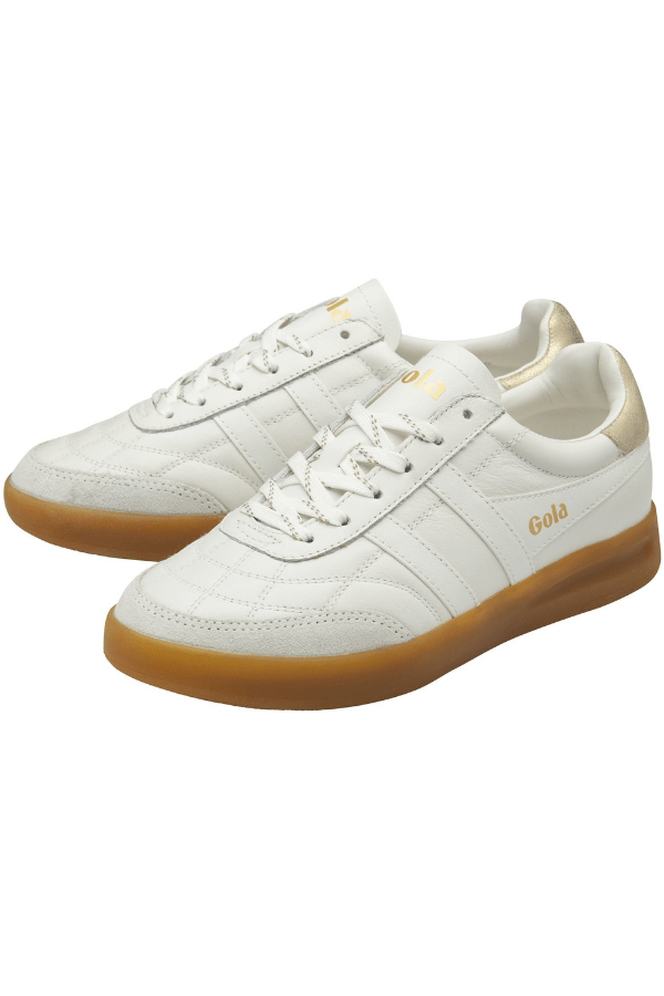Gola Stadia Shoe in white gold and gum