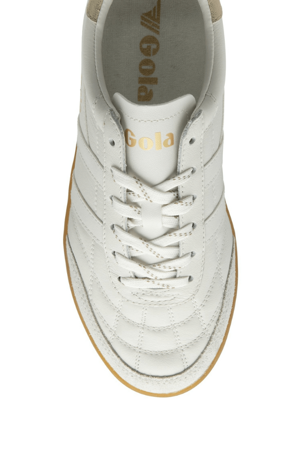 Gola Stadia Shoe in white gold and gum