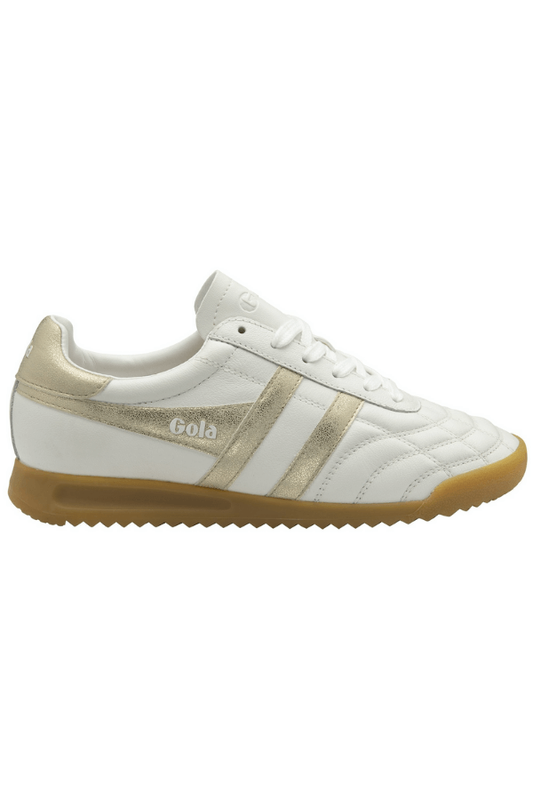 Gola Stadium Sneaker in white and gold