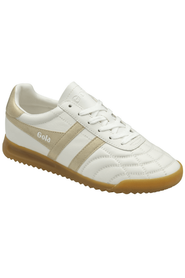 Gola Stadium Sneaker in white and gold