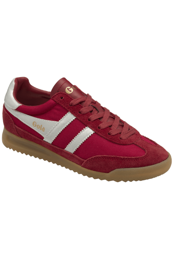 Gola Tornado Shoe in deep red and silver