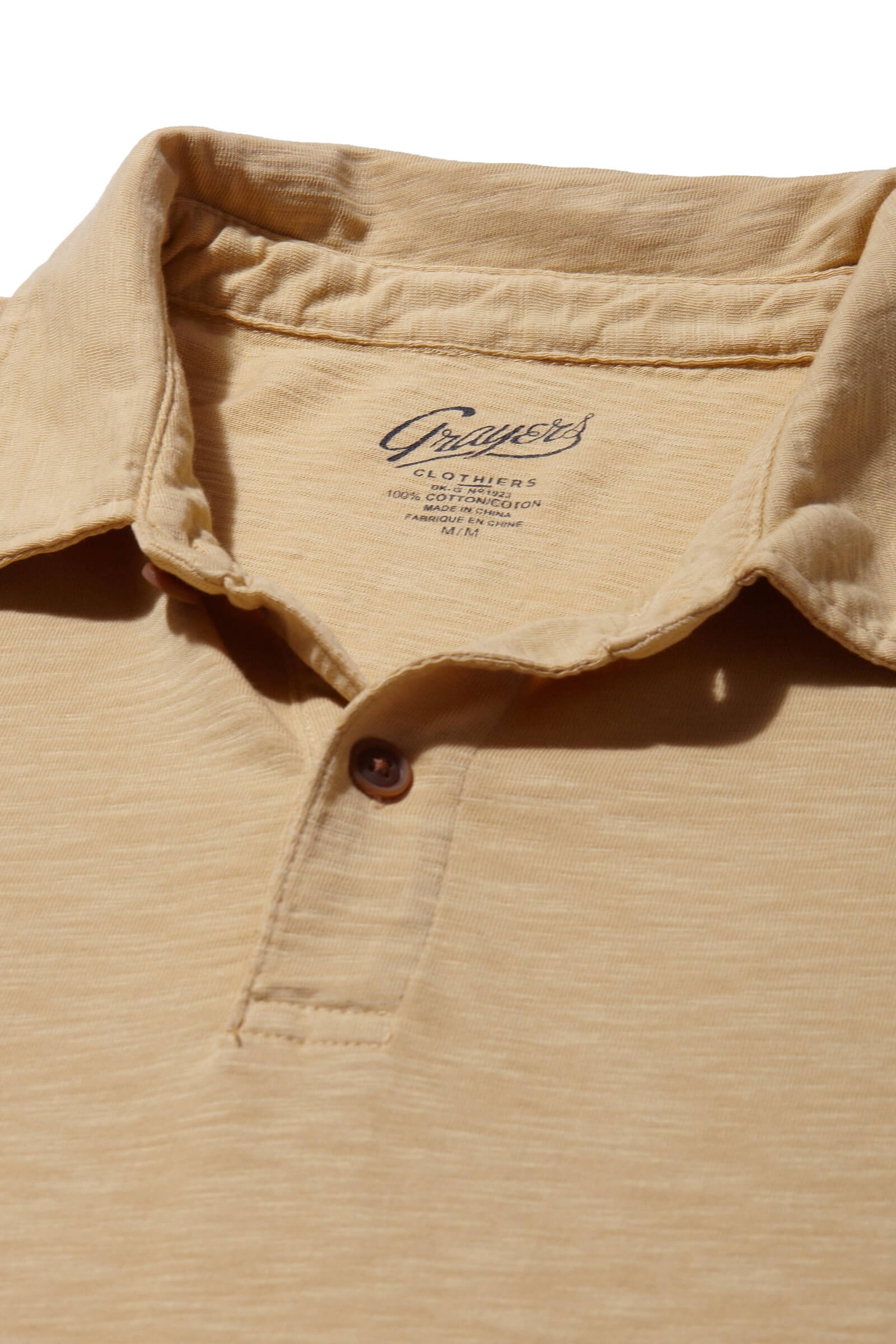 Grayers sunwashed 2 button polo in pineapple slice
