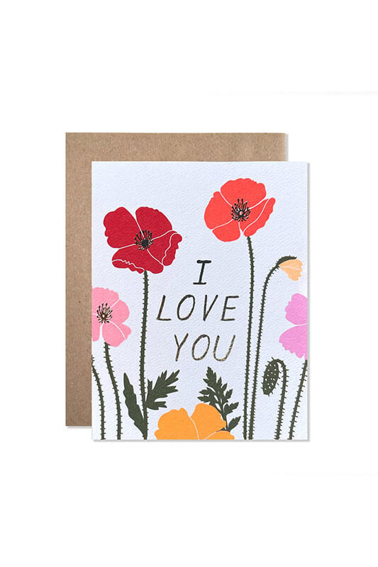 Love You Poppies Card - Kariella