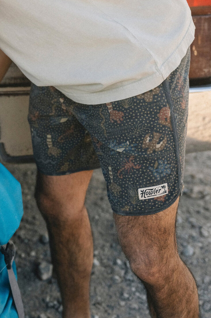 Howler Bros Bruja boardshorts in ecosistema antique black