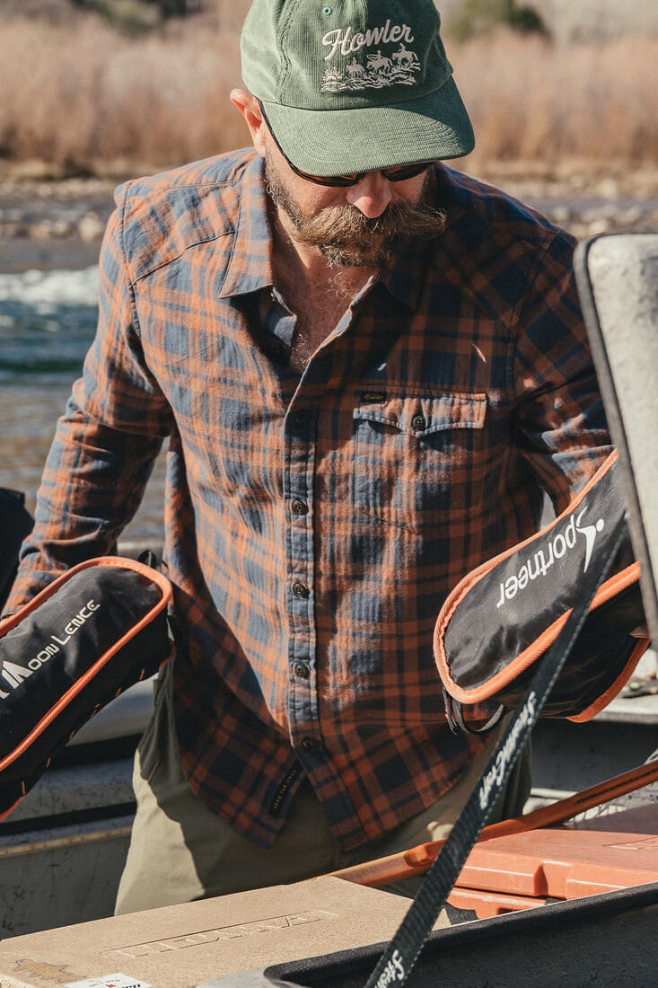 Howler Bros La Grange Flannel in Cohen Plaid Stargazer