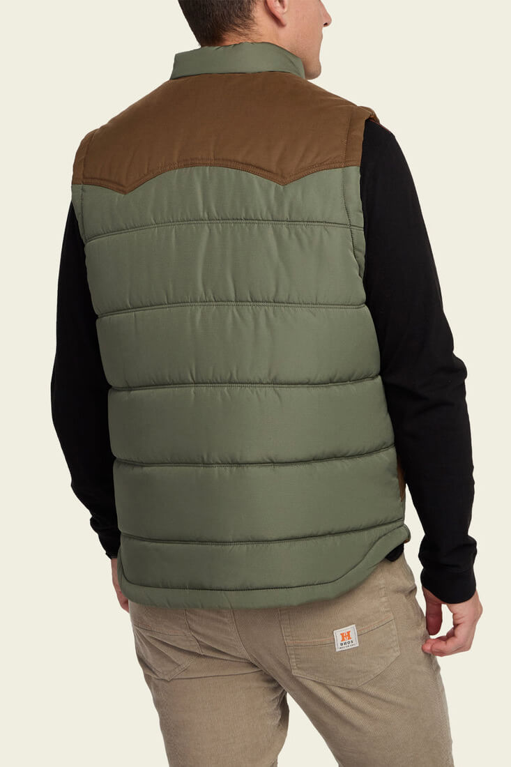 Howler Bros Rounder Vest in oregano and cocoa