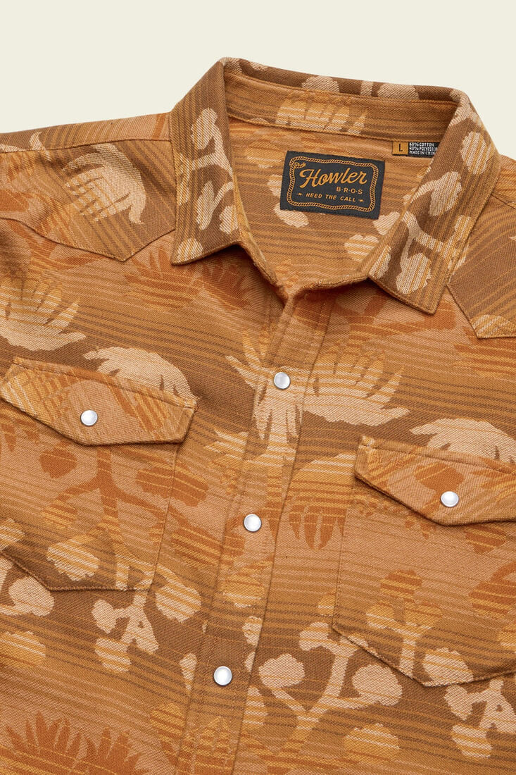 Howler Bros Sheridan Flannel in maguey mirage camel