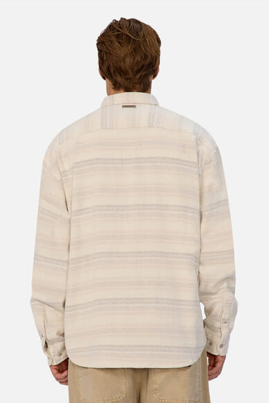 INDUSTRIE Nevada long sleeve shirt in beige combo