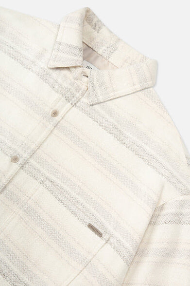 INDUSTRIE Nevada long sleeve shirt in beige combo