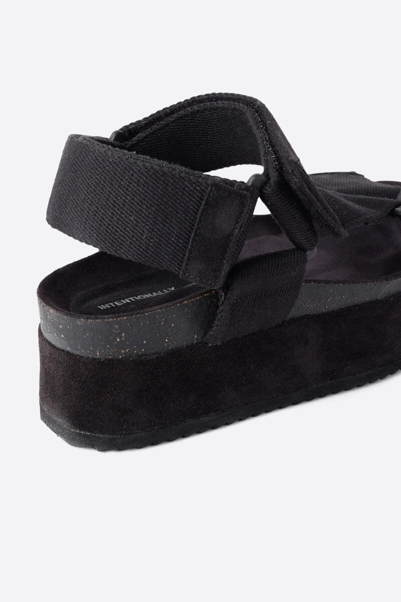 Intentionally Blank zona platform sandal in black