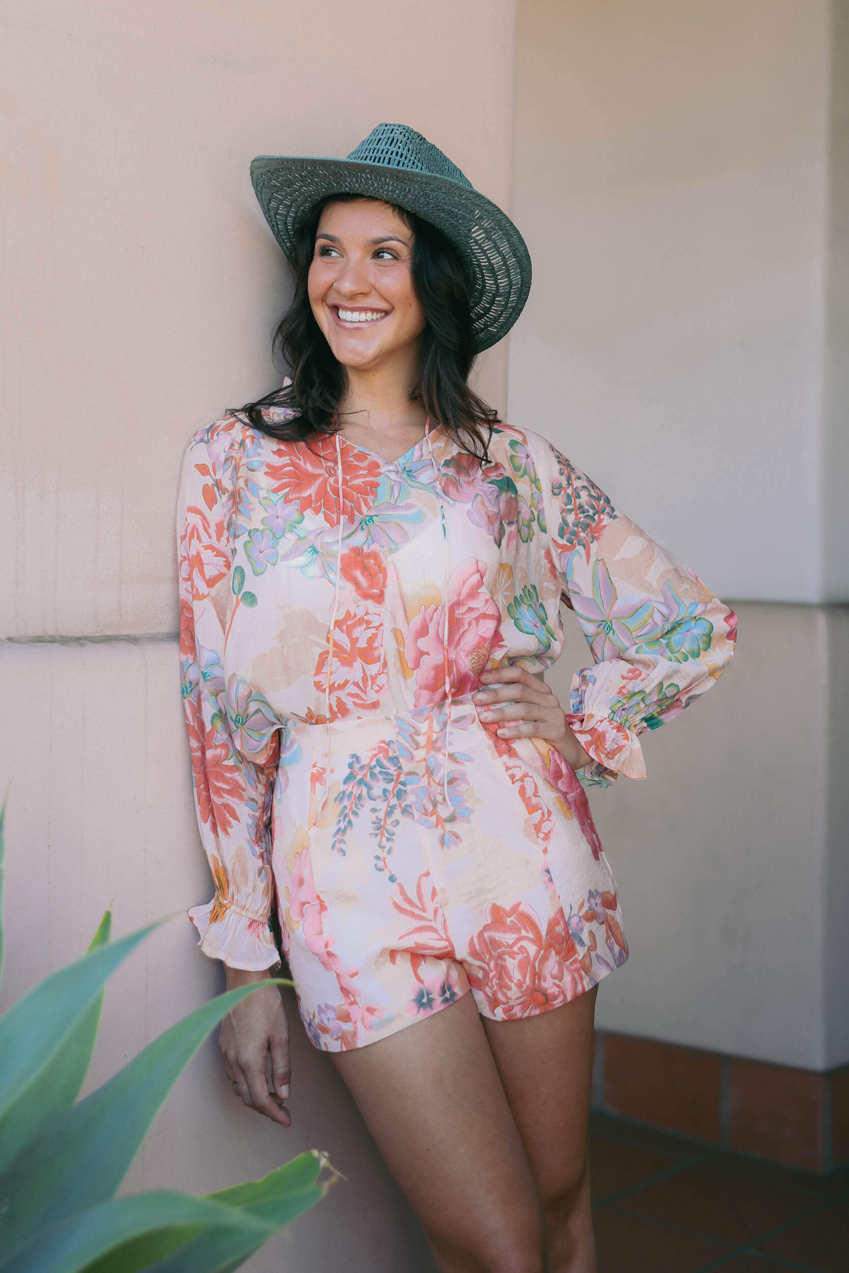 Womens printed long sleeve and short set