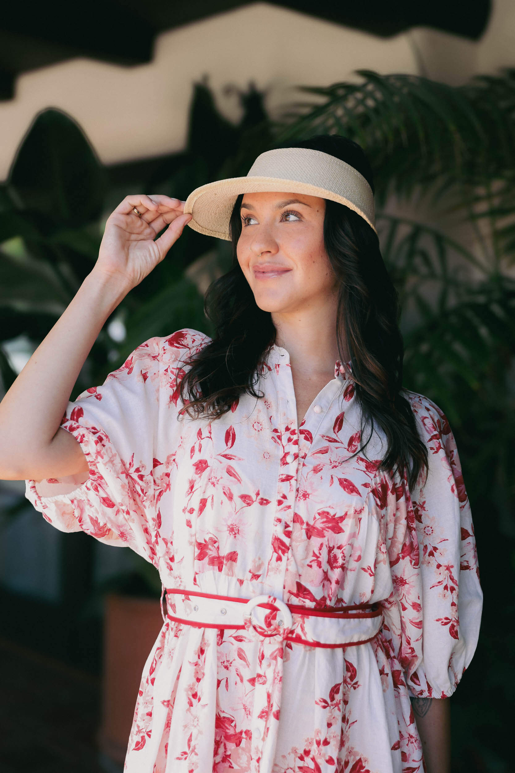 Womens buttonup dress with puff sleeves and collar