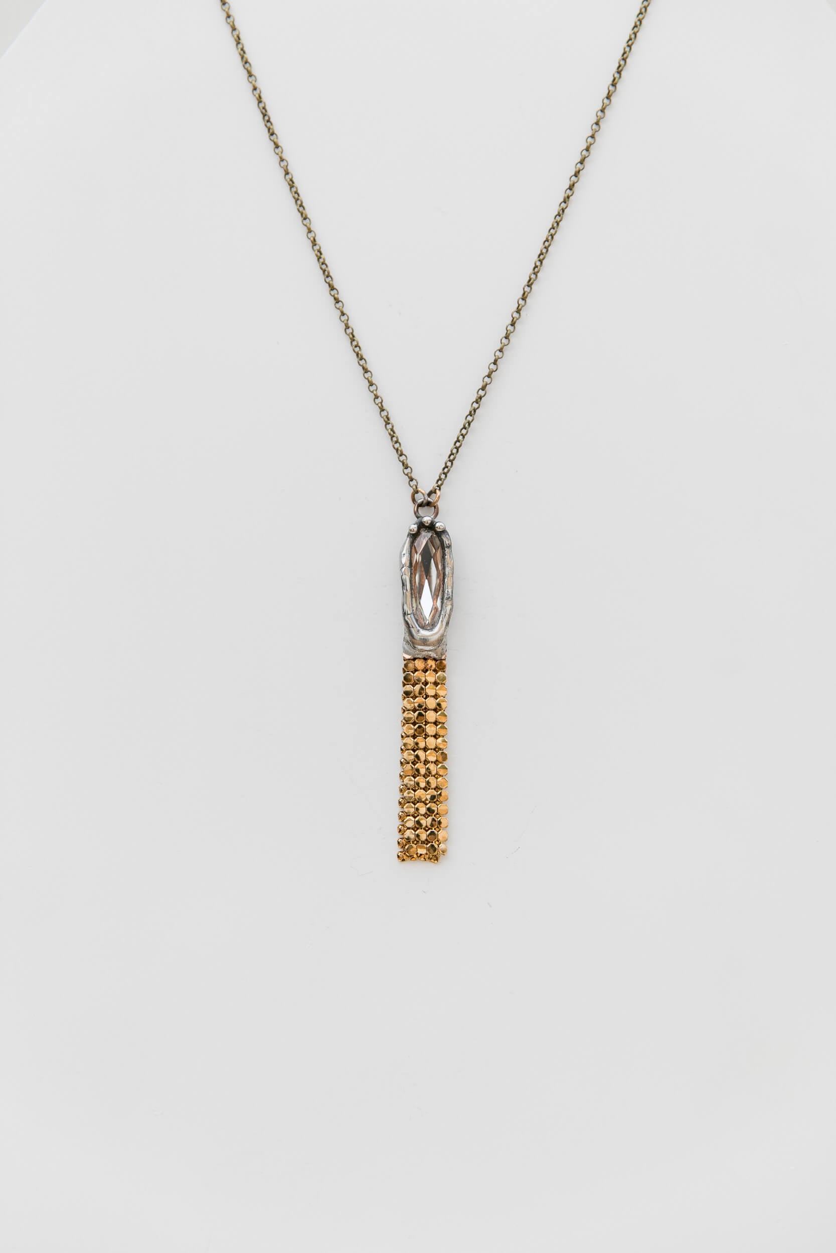 Crystal Gold Fringe Necklace 2