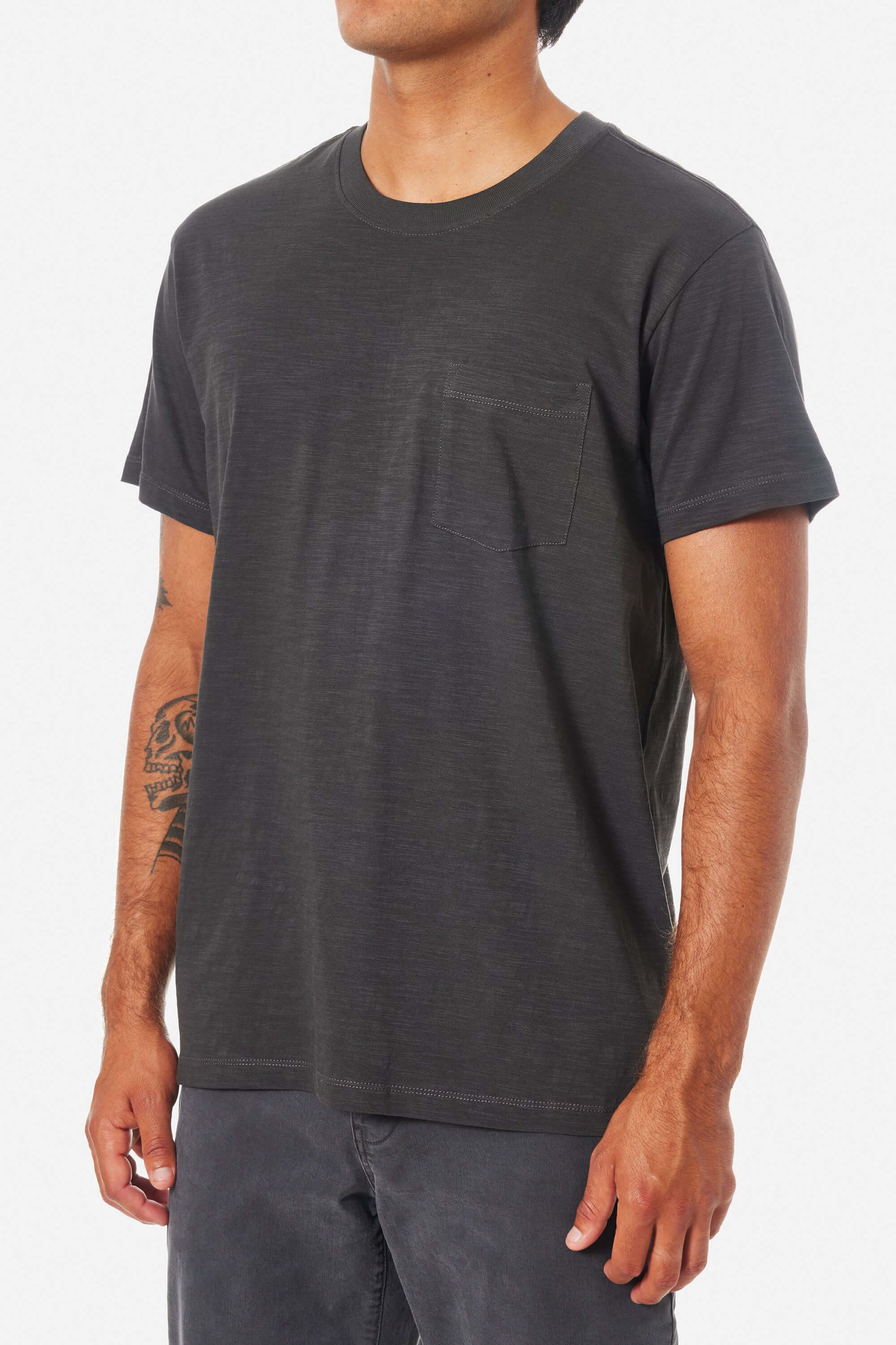 Katin slub base tee in black wash