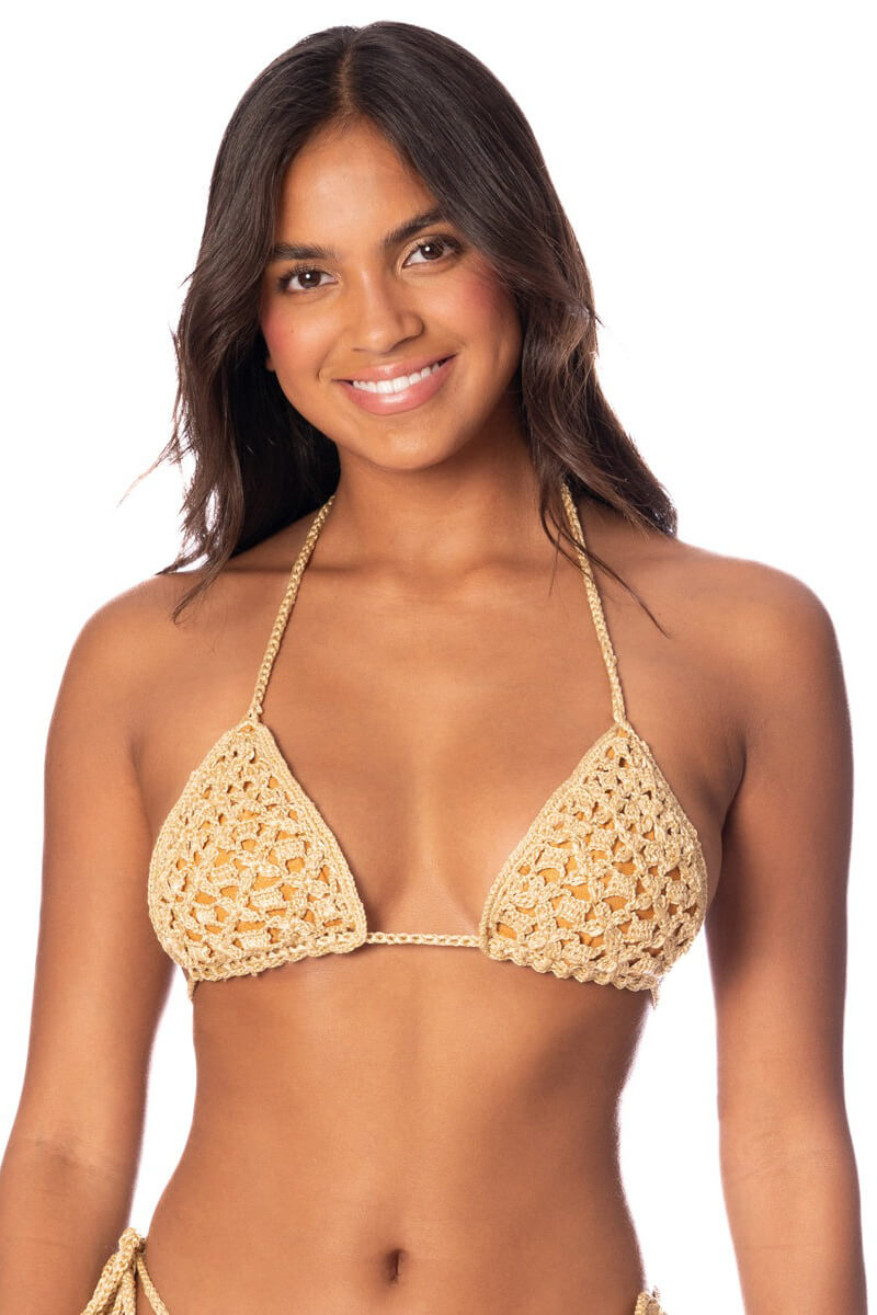 Maaji balms bikini top in golden threads