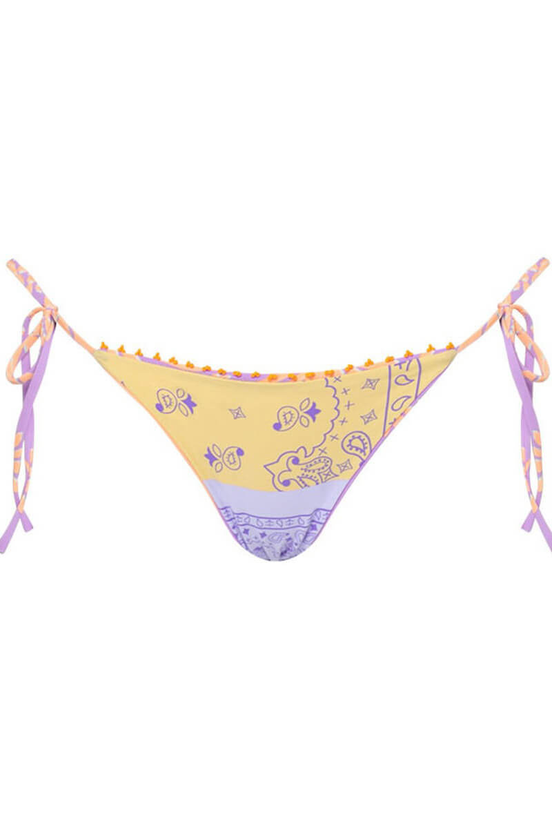 Maaji Sunning low rise tie side bottom in lilac ferns