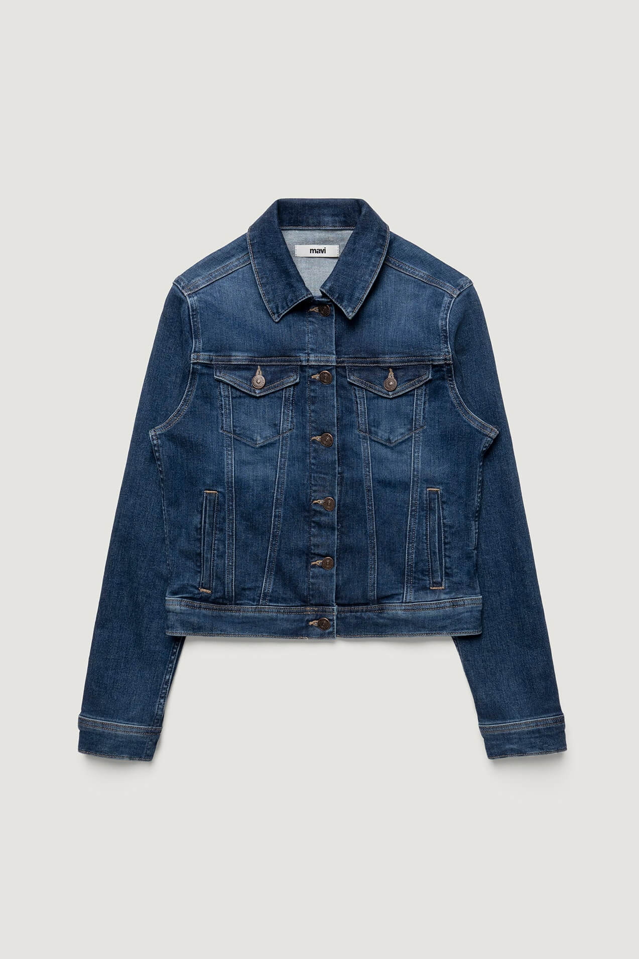 Mavi Cecilia Denim Jacket in dark brushed flex blue