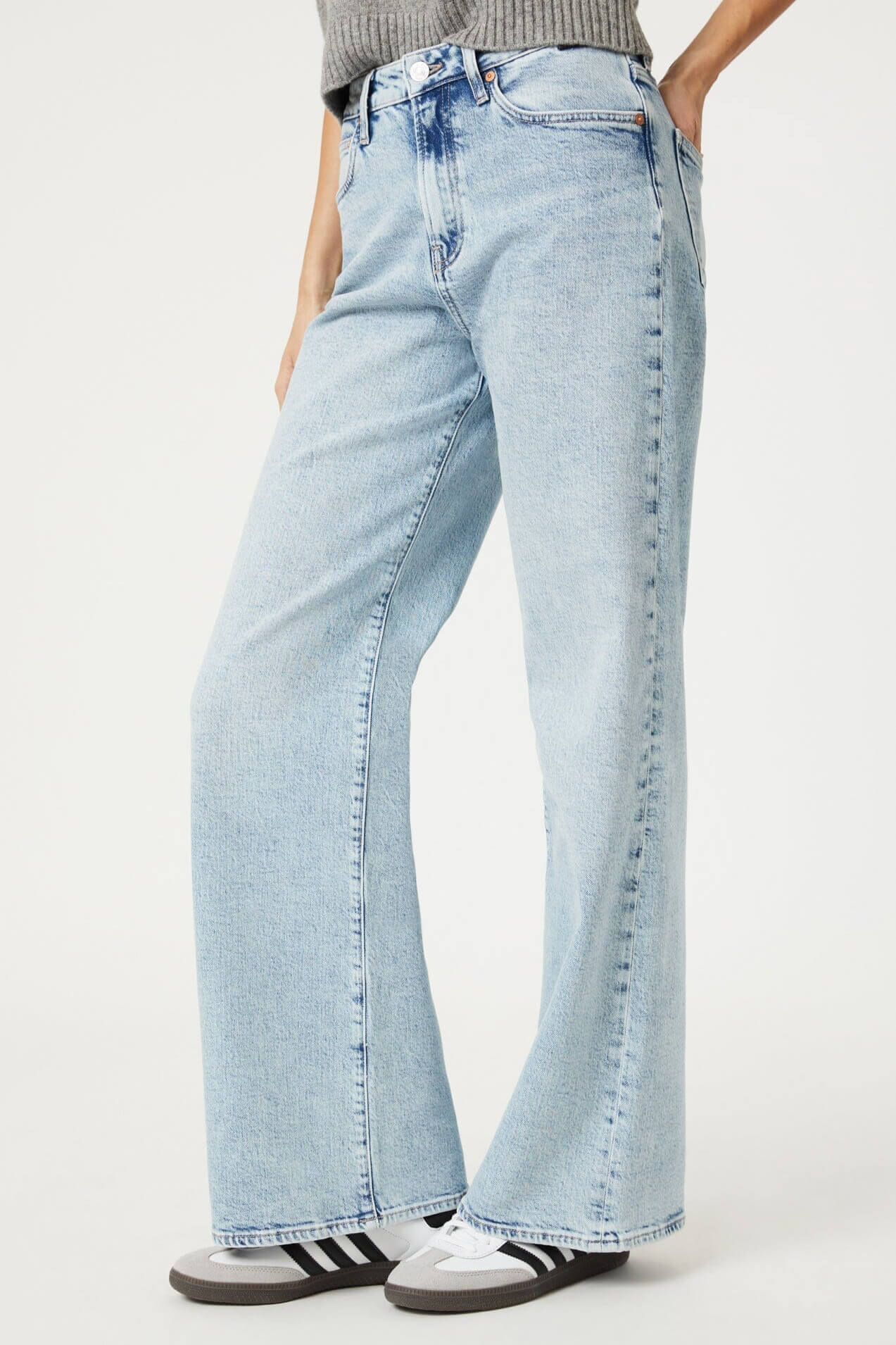 Mavi Florida Mid Rise Wide Leg in bleached blue