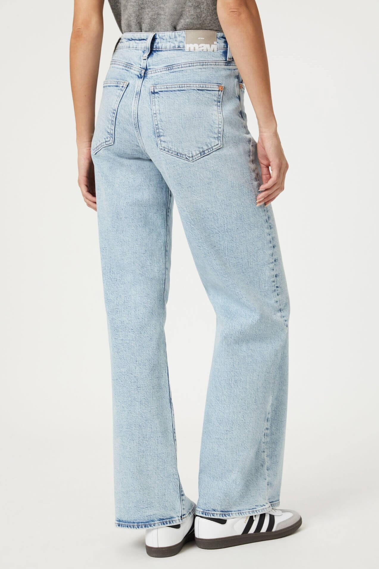 Mavi Florida Mid Rise Wide Leg in bleached blue