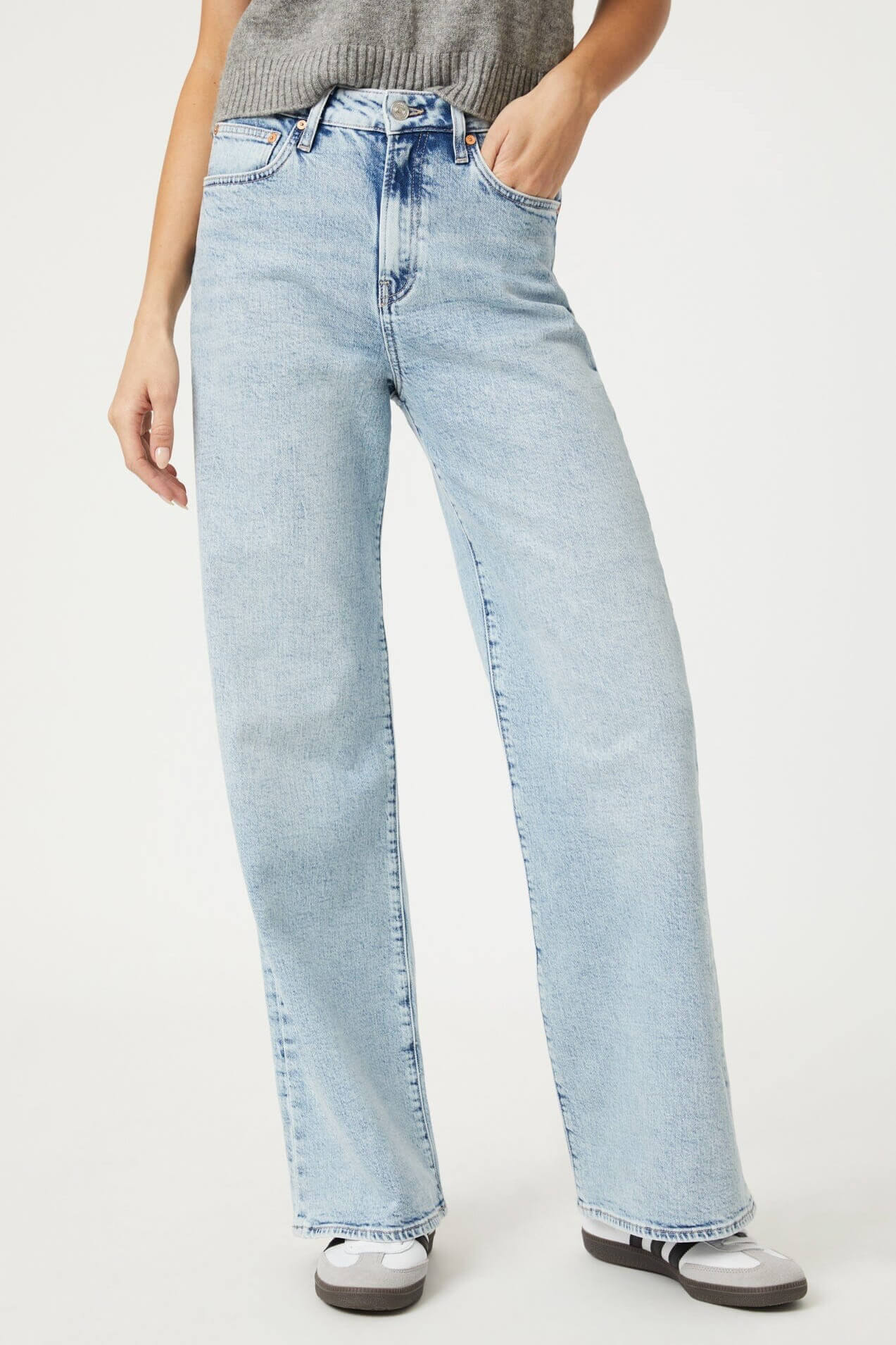 Mavi Florida Mid Rise Wide Leg in bleached blue