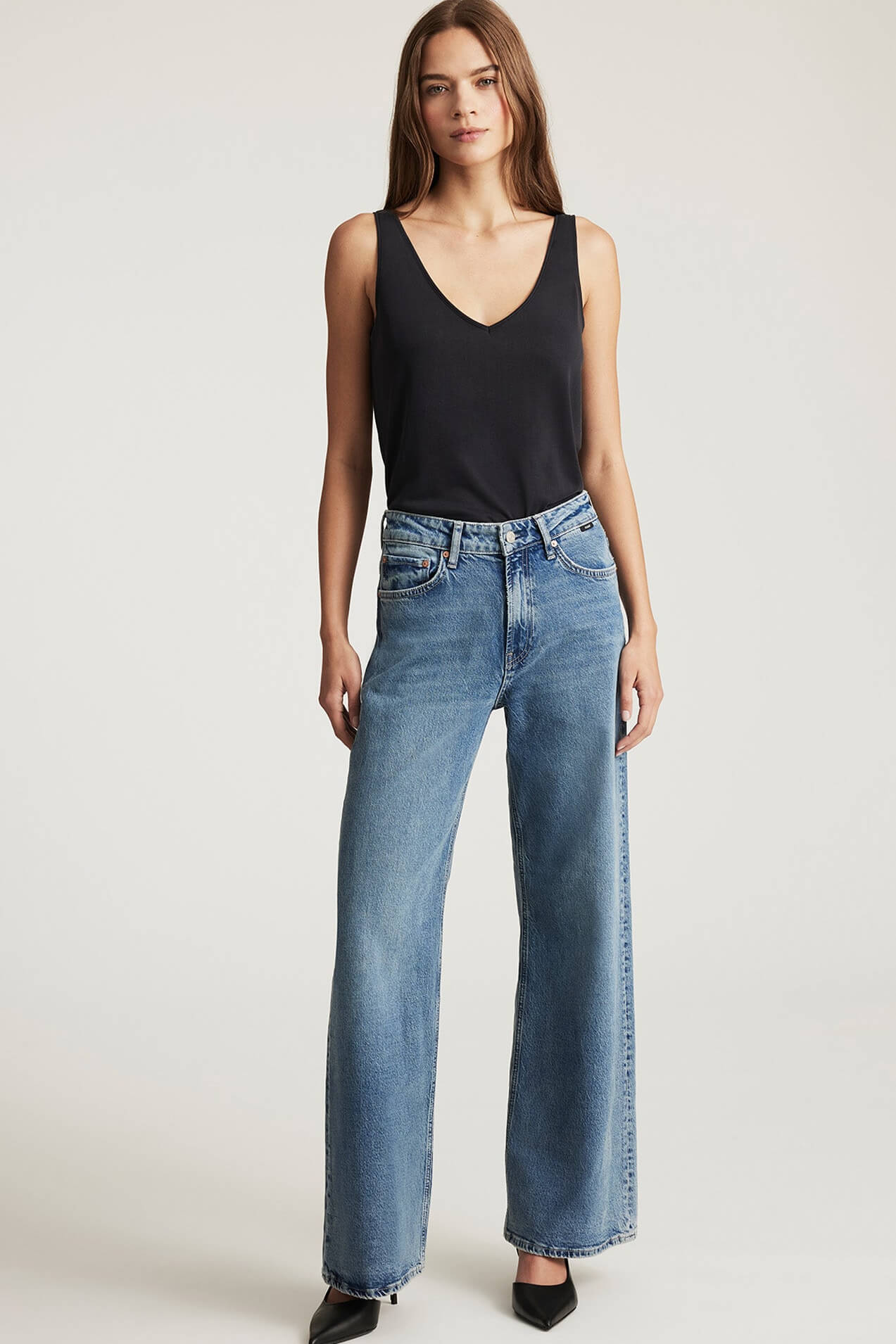 Mavi Florida Wide Leg Jeans in dark used classic blue