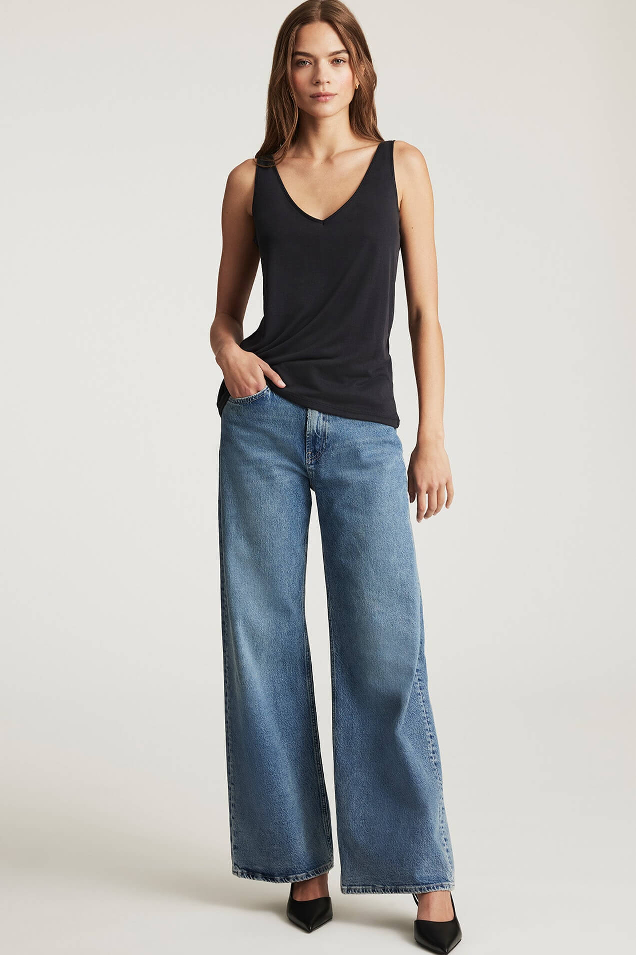 Mavi Florida Wide Leg Jeans in dark used classic blue