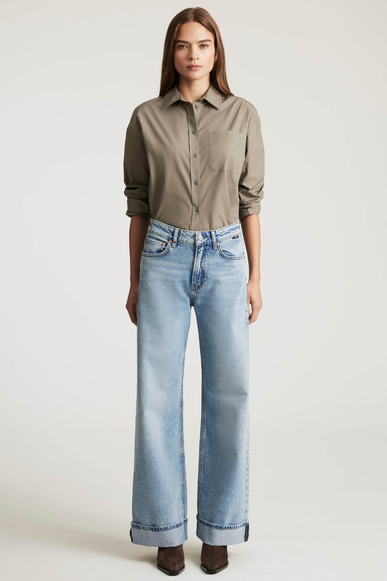 Mavi Florida Wide Legs in light brushed classic blue