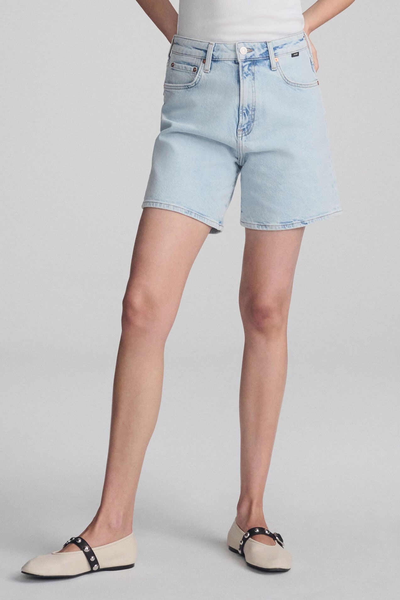 Mavi Jeans heidi long shorts in bleached 90s