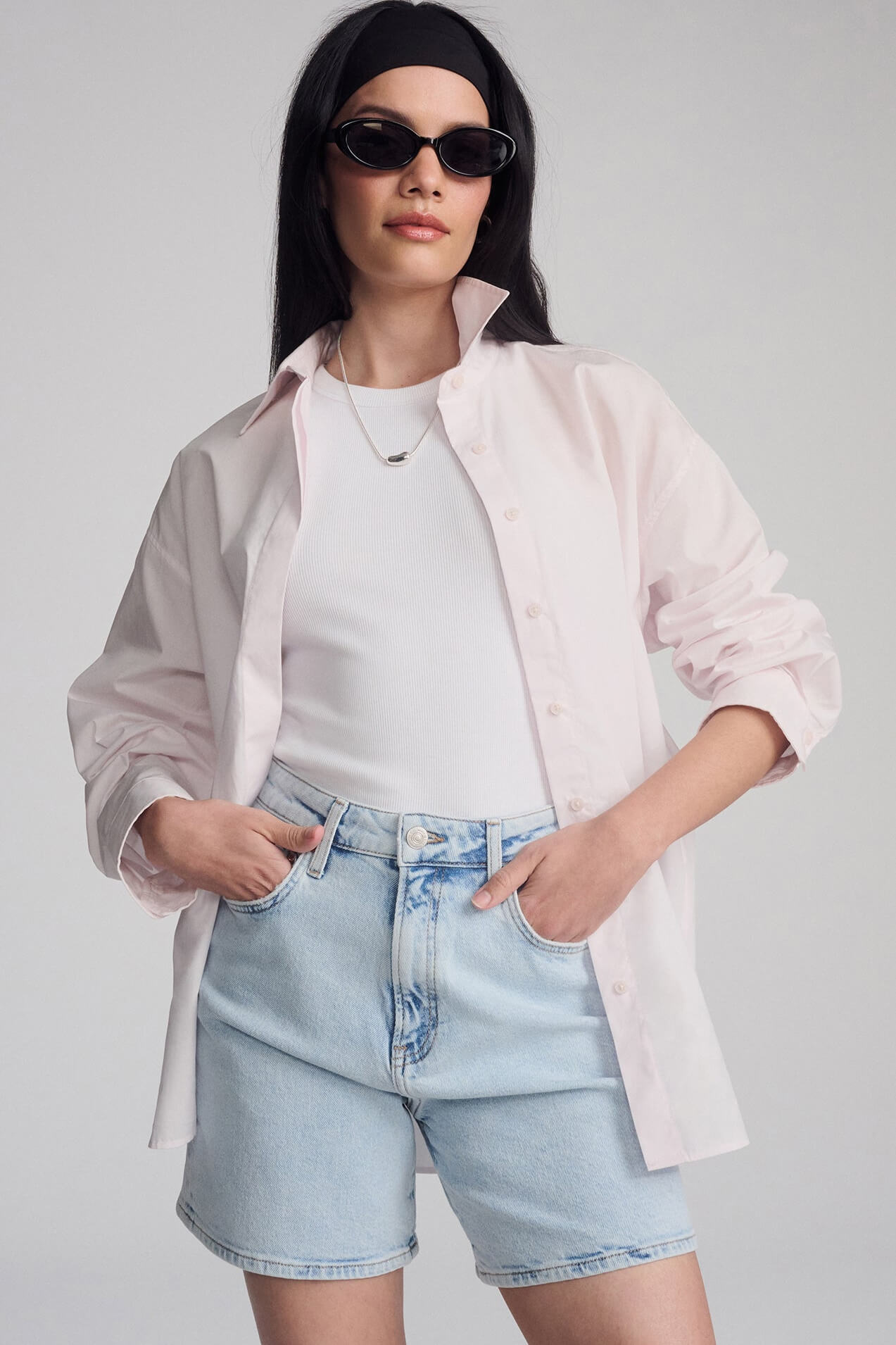 Mavi Jeans heidi long shorts in bleached 90s